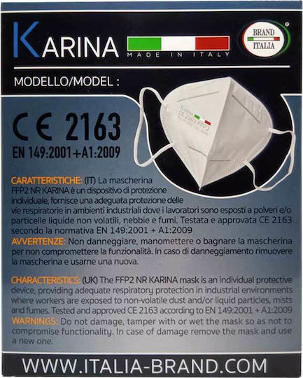 Brand Italia Karina L4 4ply NR Μάσκα Προστασίας FFP2 σε Μαύρο χρώμα 50τμχ