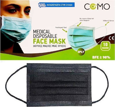 Como Disposable Surgical Mask Type II Black 100pcs