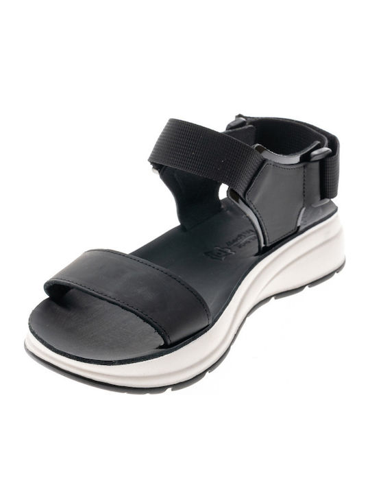 Anatomic Women's Leather Ankle Strap Platforms Black
