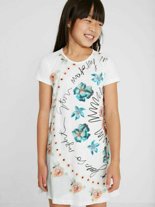 Esther Children's Dress Short Sleeve White