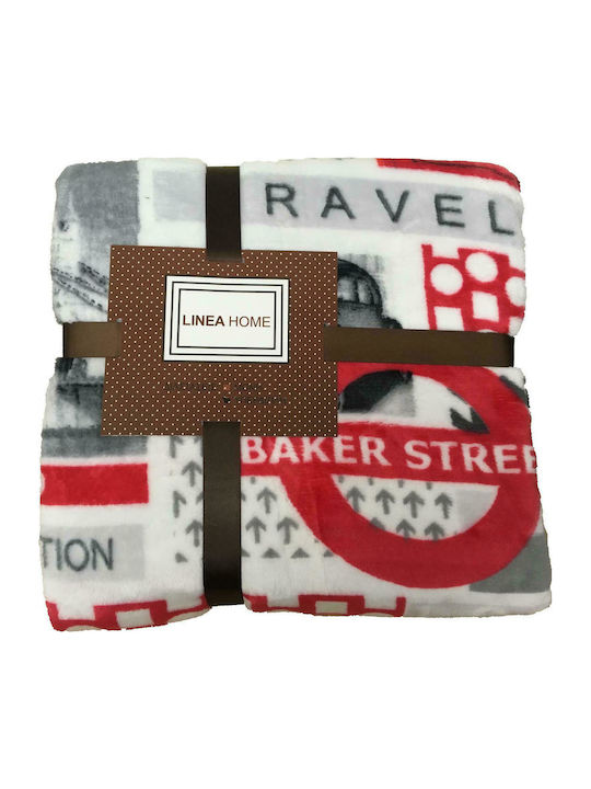 Linea Home Blanket Velvet Single 160x220cm London Red