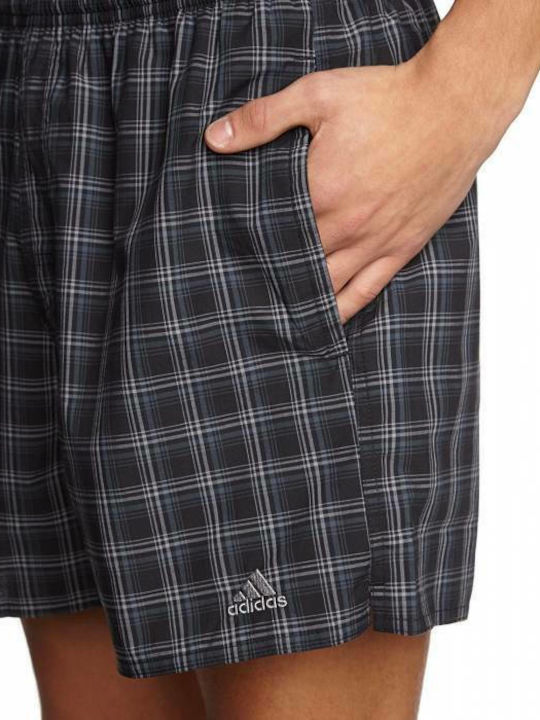 Check Herren Badebekleidung Bermuda Schwarz mit Mustern
