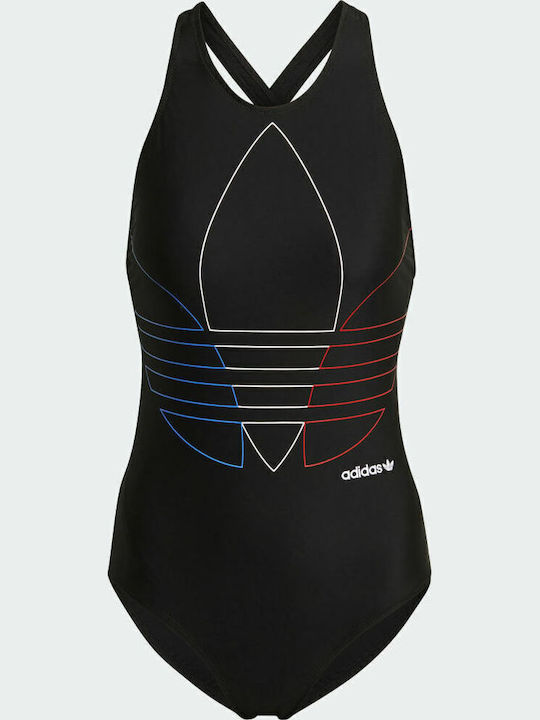 Adicolor Primeblue Tricolor Trefoil Activewear Swimsuit Black
