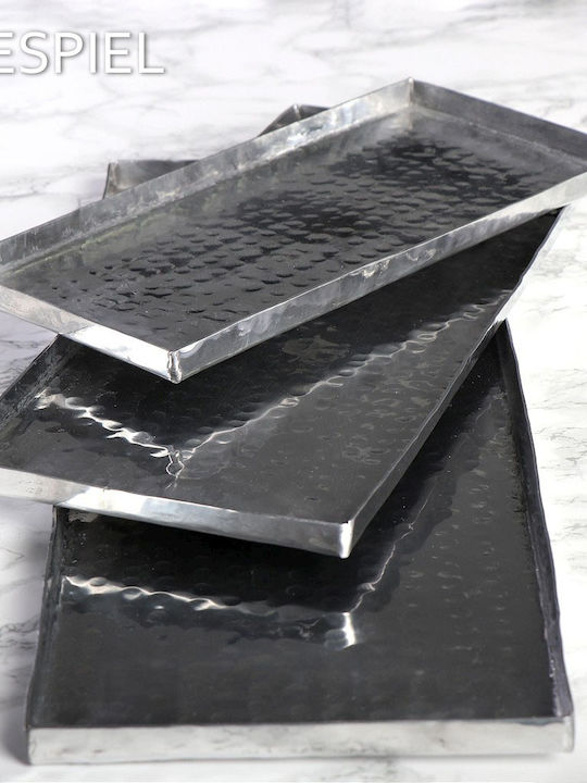 Espiel Aluminum Rectangular Decorative Tray Hammered Aluminum Serving Platter 31x14cm 31x14x1.5cm