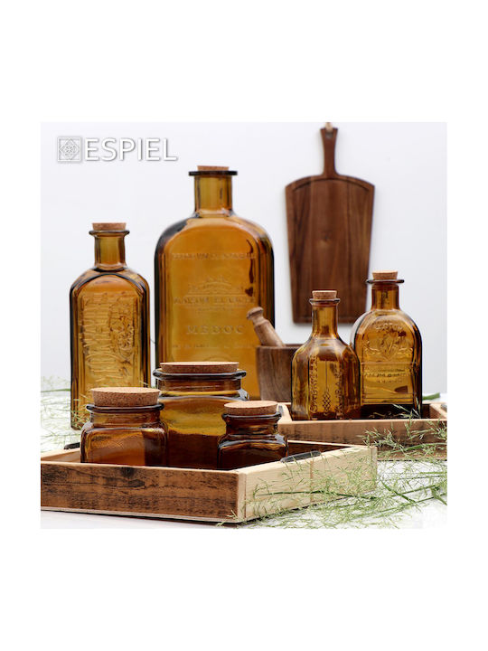 Espiel Vase General Use with Cork Glass In Brown Colour 1100ml 1pcs