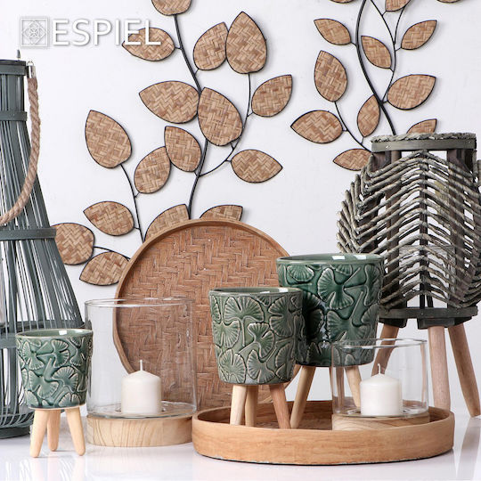Espiel Φαναράκι Ξύλινο Επιδαπέδιο Πράσινο 25x25x43.5εκ.