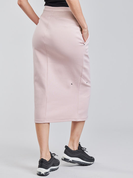 Nike Sportswear Tech Fleece Midi Φούστα σε Ροζ χρώμα