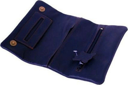 Mestango Lounge Tabaktasche aus Künstliches Leder Blau mit Magnetverschluss 16x8cm
