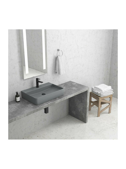 Karag LT 2173 Vessel Sink Porcelain 50x42x12cm Grey Matt