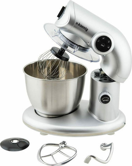 HKoenig KM80 Stand Mixer 1000W with Stainless Mixing Bowl 5lt Silver