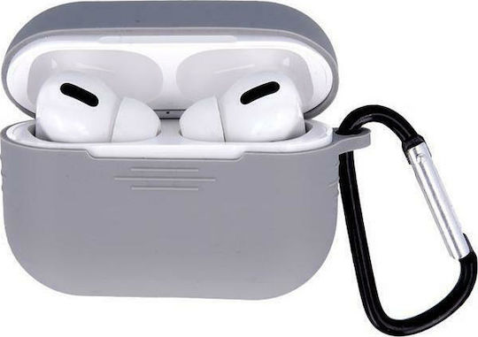TelForceOne Θήκη Σιλικόνης με Γάντζο Dark Grey για Apple AirPods Pro