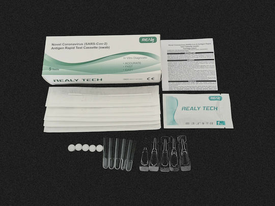Realy Novel Coronavirus SARS-Cov-2 Antigen Rapid Test 5pcs Diagnostic Test for Rapid Detection Antigens with Nasal Sample
