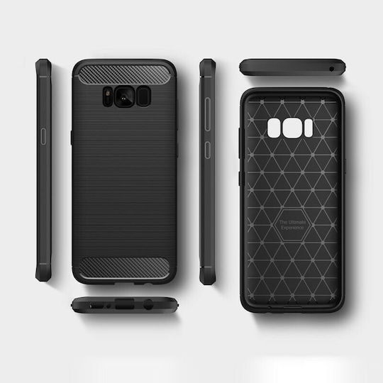 Hurtel Carbon Armor Umschlag Rückseite Kunststoff Schwarz (Galaxy S8)