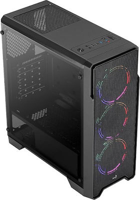 Aerocool Ore Tempered Glass v1 Gaming Midi Tower Κουτί Υπολογιστή Μαύρο