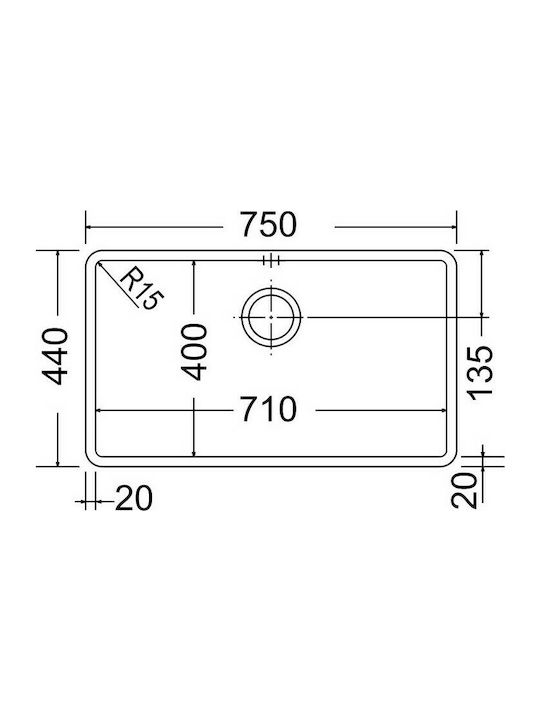 Apell Metamorfosis MEM71-222 Undermount Sink Inox Satin W75xD44cm Copper