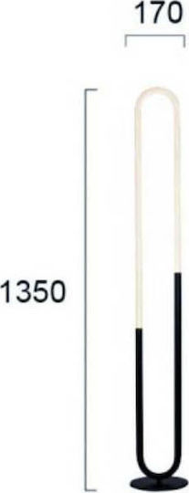 Viokef Girotondo LED Φωτιστικό Δαπέδου Υ135xΜ17εκ. με Θερμό Λευκό Φως 1476lm Μαύρο