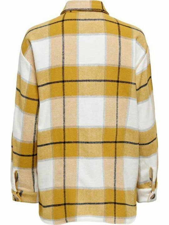 Only Women's Checked Long Sleeve Shirt Yellow