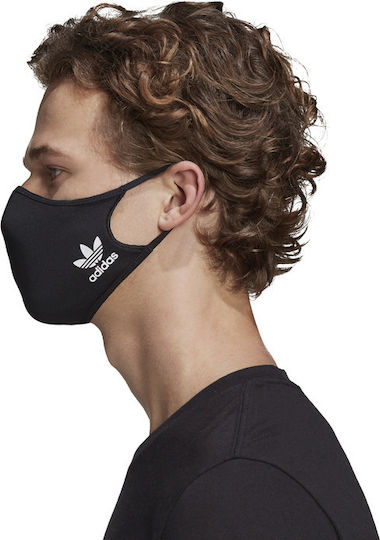 adidas Μάσκα Προστασίας Υφασμάτινη XS/S Μαύρη HB7856 3τμχ