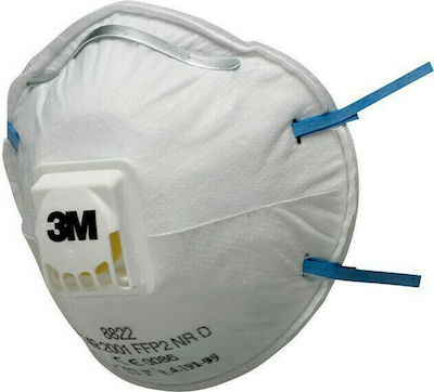 3M 8822 NR D Disposable Protective Mask FFP2 with Valve White 10pcs