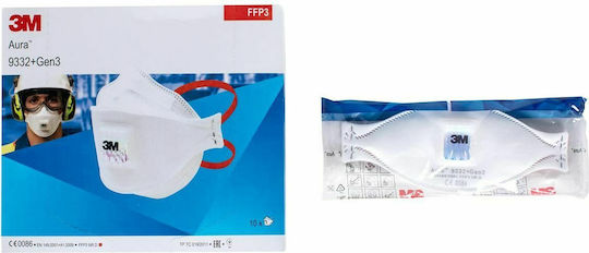 3M 9332+ Gen3 Μάσκα Προστασίας FFP3 με Βαλβίδα Λευκή 9332 1τμχ