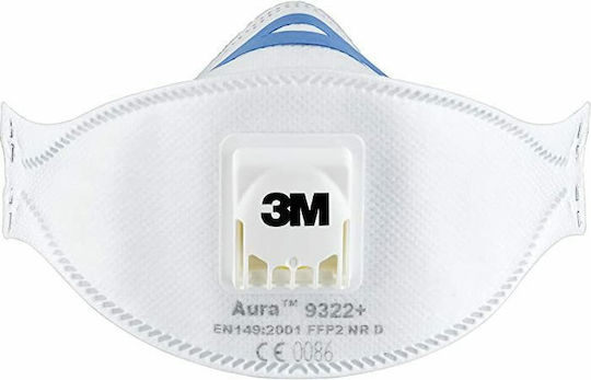 3M Aura 9322+ Protective Mask FFP2 with Valve White 1pcs