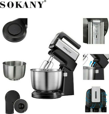 Sokany CX-6652 Μίξερ με Inox Κάδο 3.5lt Μαύρο 500W