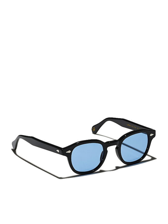 Moscot Lemtosh Unisex Sunglasses with Black Plastic Frame and Light Blue Lens