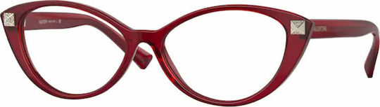 Valentino Rame Ochelari Pentru Femei Acetat Structură Scheletică Fluture Burgundy VA3061 5121