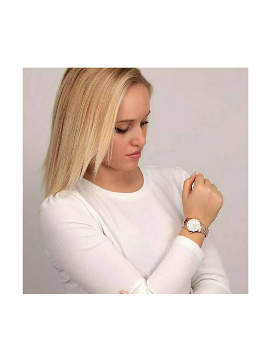 Trussardi T-Bent Watch with Pink Gold Metal Bracelet