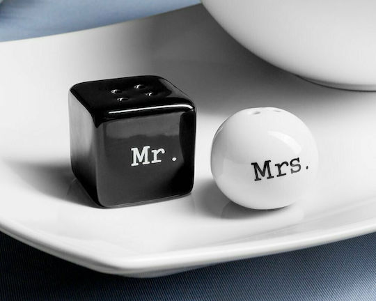 Gadget Master Mr. & Mrs Set Sare și Piper Ceramică 2buc