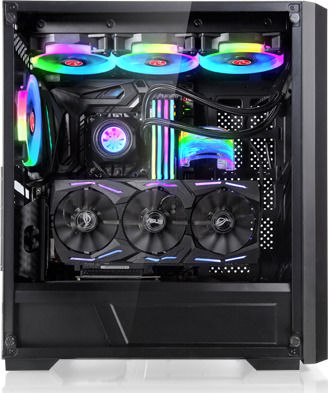 Raijintek Ponos TG4 Gaming Midi Tower Computer Case with Side Window Black