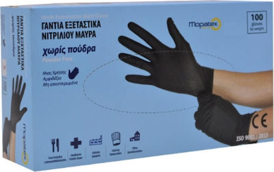 Mopatex Sam Light Γάντια Νιτριλίου Χωρίς Πούδρα σε Μαύρο Χρώμα 100τμχ