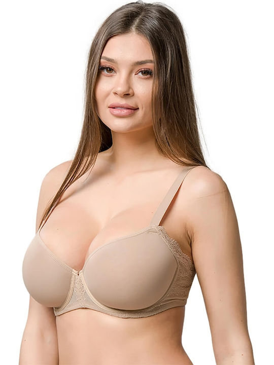 Beige Σουτιέν mit leichter Polsterung mit Bügel
