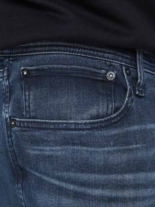 Ανδρικό Παντελόνι Τζιν Ελαστικό με Slim Εφαρμογή Navy Μπλε