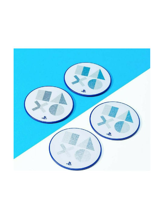 Paladone Round Metallic White Coasters Playstation 5 4pcs