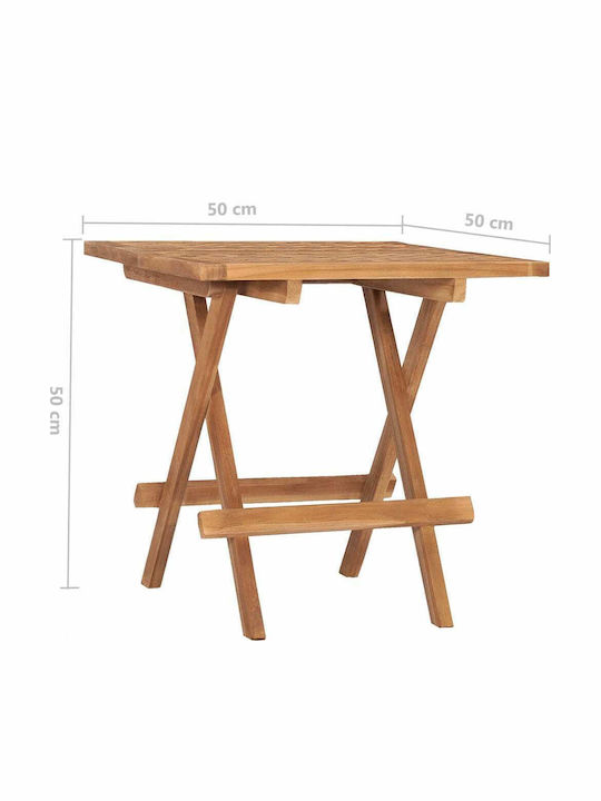 Garten- und Terrassentisch aus Teak Zusammenklappbar 50x50x50cm