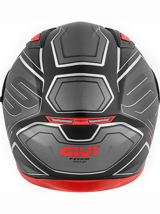 Givi H50.6 Sport Deep Mat Black/Red Motorcycle Helmet Full Face 1490gr