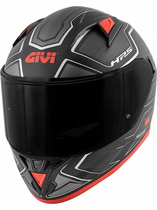 Givi H50.6 Sport Deep Mat Black/Red Κράνος Μηχανής Full Face 1490gr