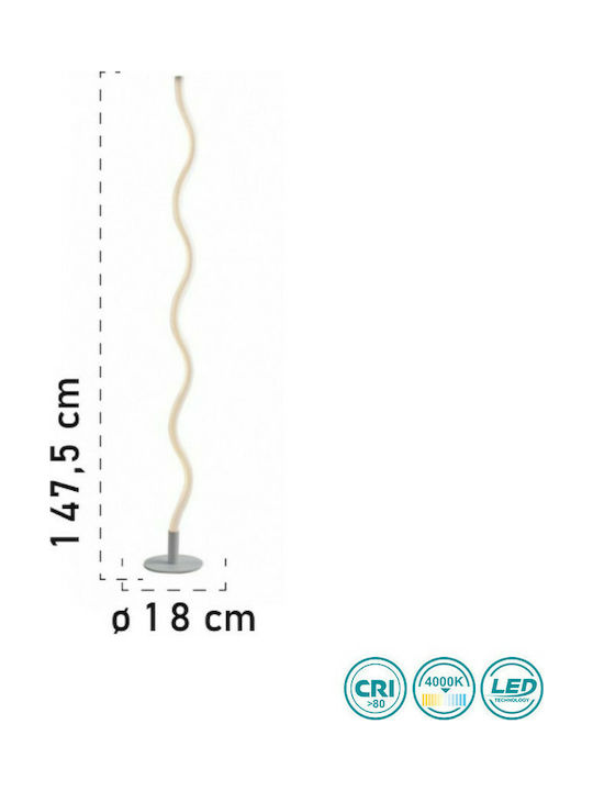 Fan Europe Heaven-PT LED Floor Lamp H147.5xW18cm. with Natural White Light Beige LED-HEAVEN-PT