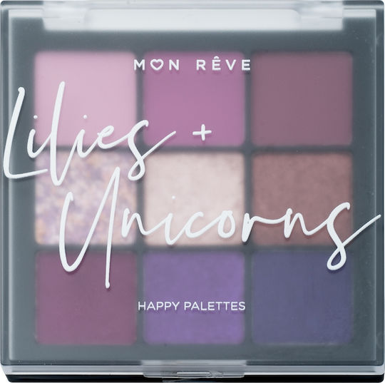 Mon Reve Happy Palettes Palette with Eye Shadows in Pressed Powder Form 15gr