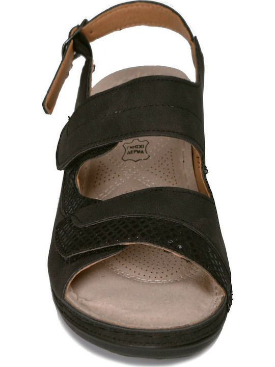 Antrin Thea Women's Flat Sandals in Black Color