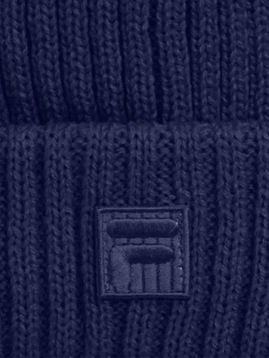 Beanie Ανδρικός Σκούφος με Rib Πλέξη σε Navy Μπλε χρώμα