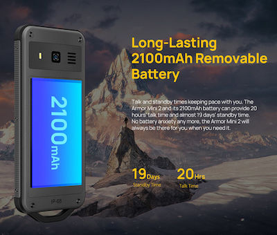 Ulefone Armor Mini 2 Dual SIM Ανθεκτικό Κινητό με Κουμπιά (Αγγλικό Μενού) Dark Gray
