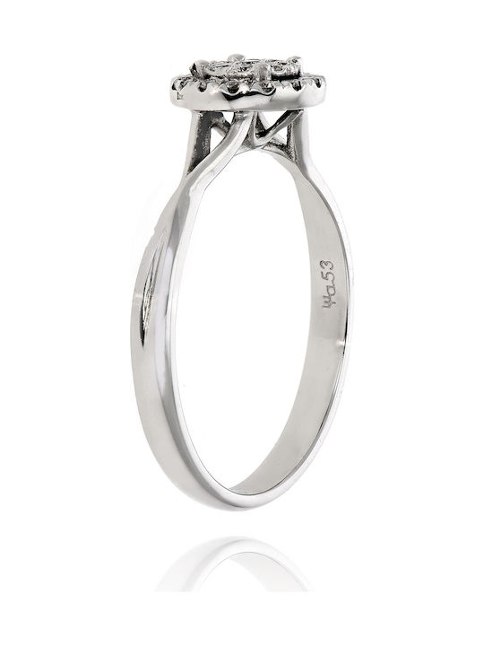 Diamond Jools Single Stone EM09 from White Gold 18K