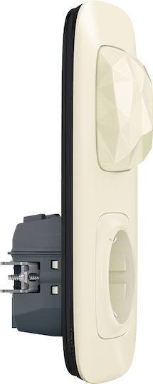 Legrand Valena Allure Connected Starter Pack Μονή Χωνευτή Πρίζα Ρεύματος Wi-Fi Αυτόματων Ακροδεκτών με Διακόπτη Μπεζ