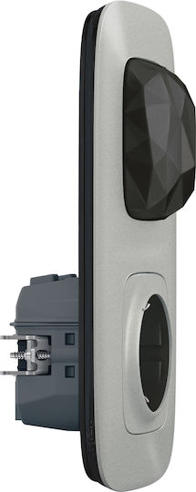 Legrand Valena Allure Connected Starter Pack Μονή Χωνευτή Πρίζα Ρεύματος Wi-Fi Αυτόματων Ακροδεκτών με Διακόπτη Ασημί