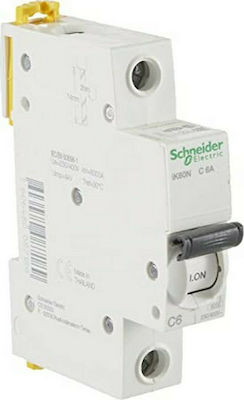 Schneider Electric Acti 9 iK60N 1-Pole Automatic Circuit Breaker 6A 6kA Καμπύλη C A9K24106