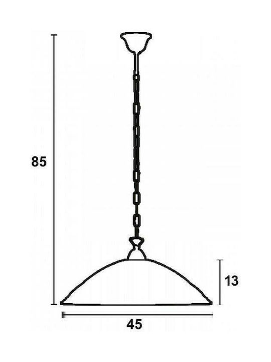 ArkoLight Pendant Light Honey with Socket E27 45x134x45cm