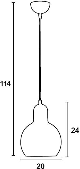 ArkoLight Κρεμαστό Φωτιστικό Διάφανο με Ντουί E27 20x21εκ.