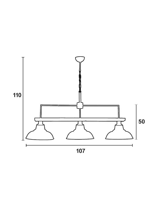 ArkoLight Pendant Light Honey with Socket E27 107x50cm